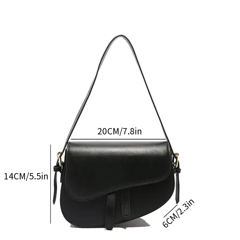 Saddle Shoulder Bag Purse for Women - Fashion Crossbody Bags Underarm Bag Small Square Satchel Handbag image 2