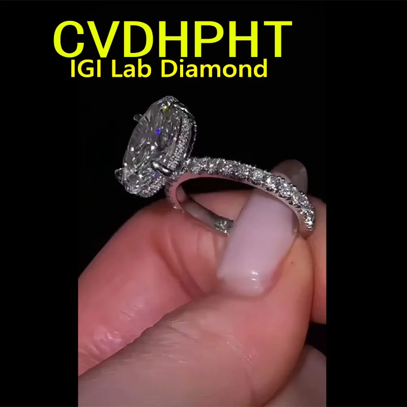 5Ct D VS1 Lab Grown diamond Ring  Oval cut  Engagement Ring solid 14K White Gold Custom Classic wedding ring luxurious ring