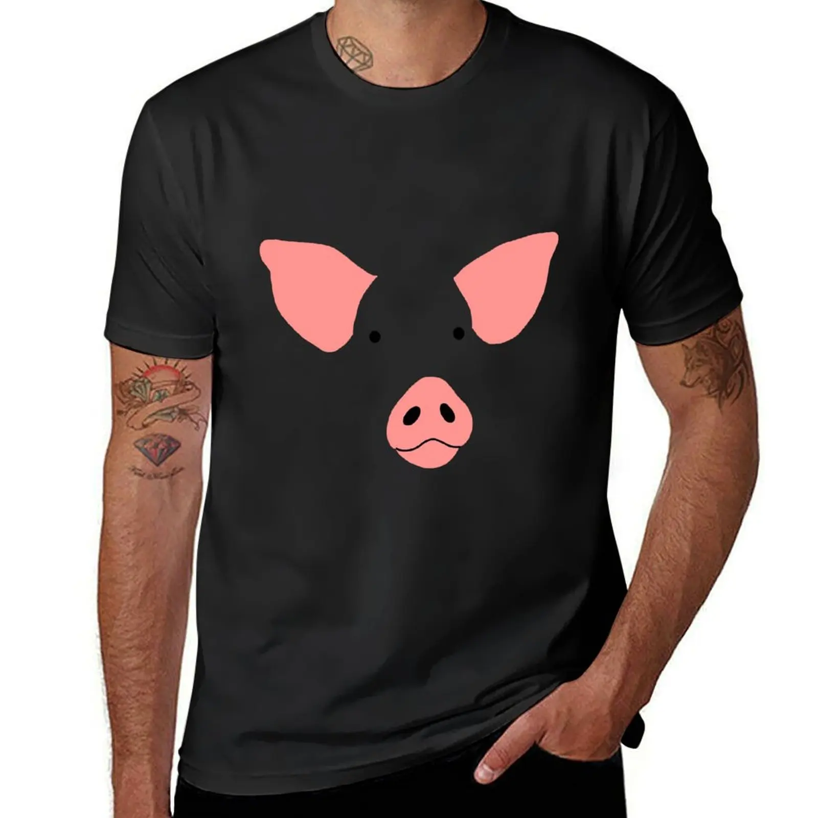 

Cool Minimalist Art Pig T-shirt korean fashion vintage summer tops oversized t shirts for men