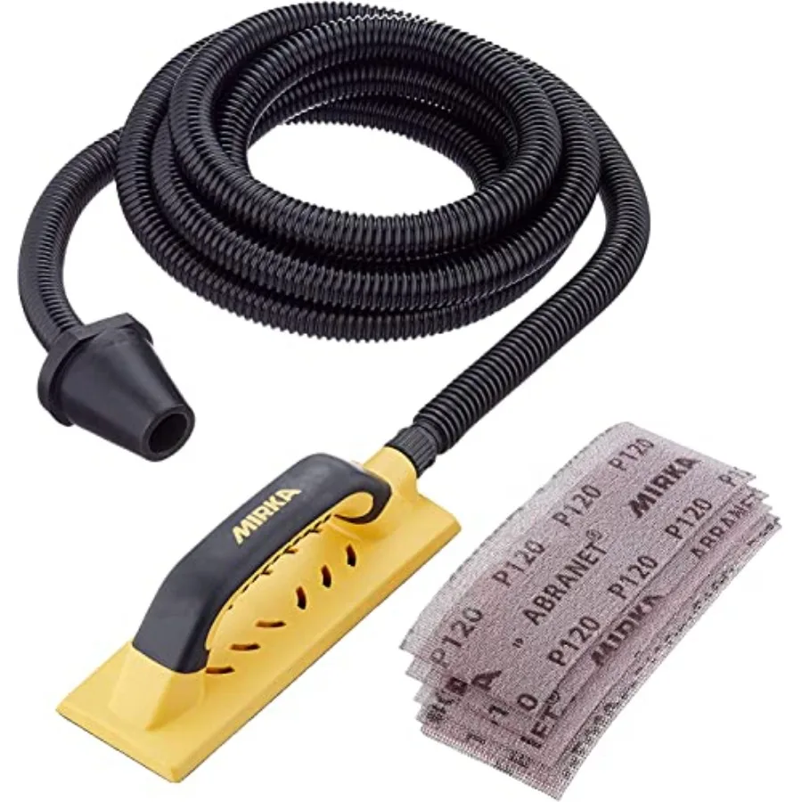 

Handy Dust-Free Hand Sanding Block 3" x 9"/ Hook and Loop/ 55 Holes/Abranet Mesh Net Sheets/Vacuum Hose