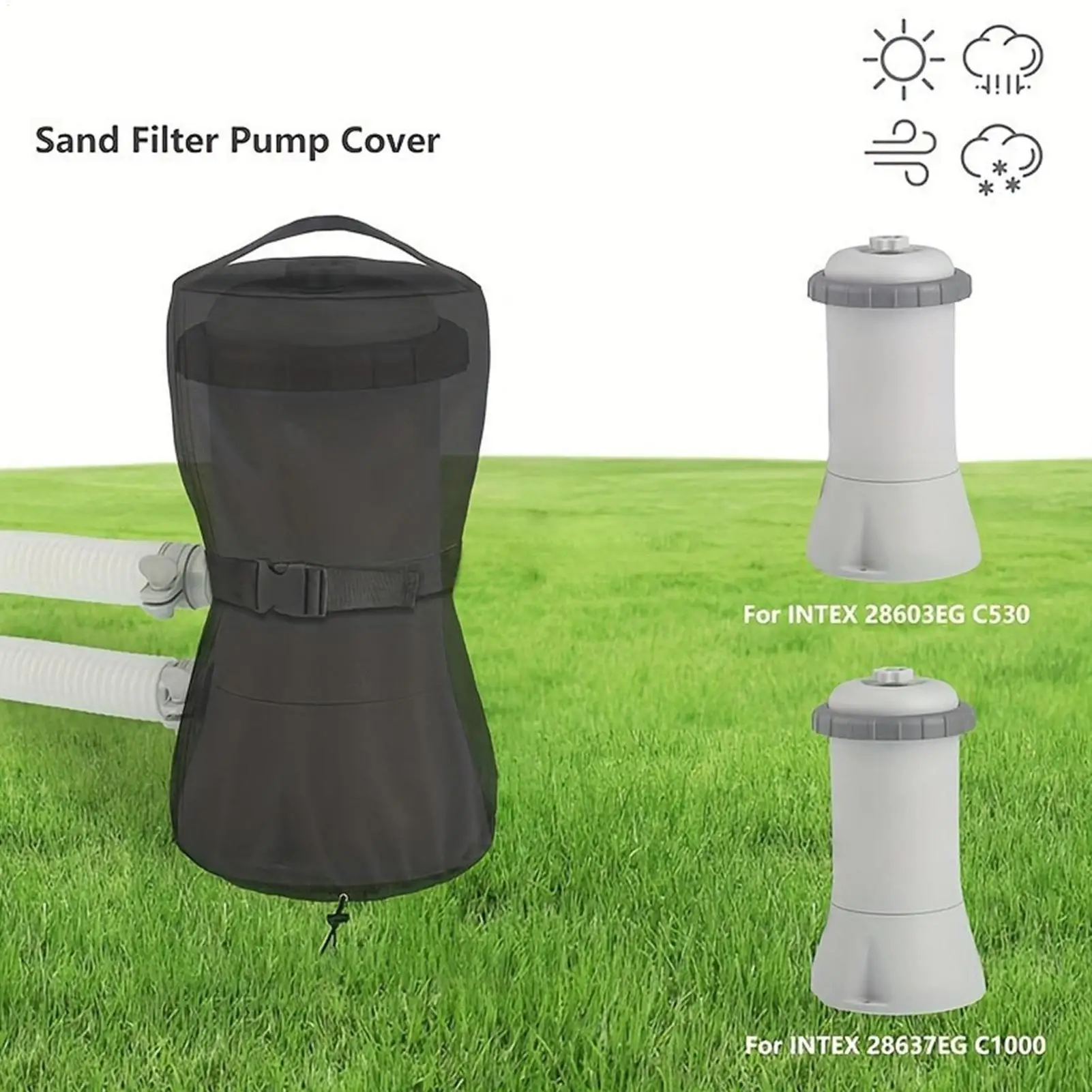 

Oxford Cloth Swimming Pool Filter Pump Cover Waterproof Sand Filter Pump Cover ForIntex Pool Pump Outdoor Pooling Filter Cover