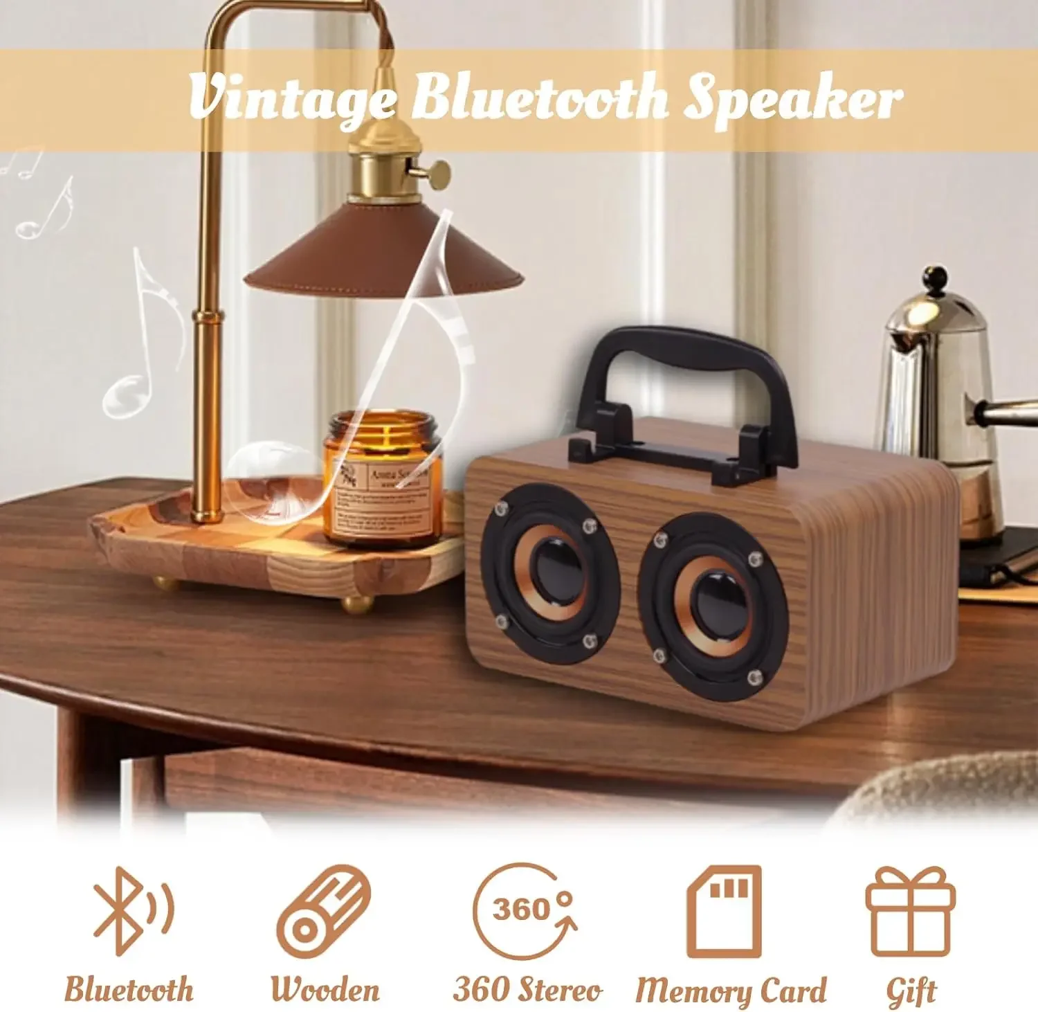 Altoparlante Bluetooth Wireless portatile in legno supporto audio hi-fi scheda TF AUX Music Playe Outdoor Desktop Stereo Mini Radio FM