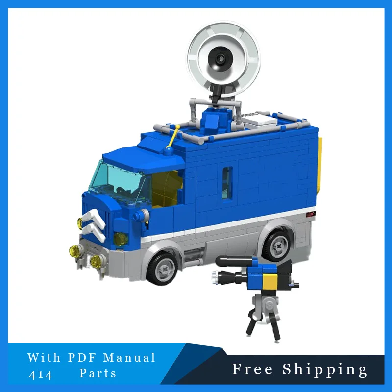 

414 PCS Information Reception Automotive Modular Blue Mini Car Building Blocks Model DIY Assembly Toys Christmas Birthday Gifts