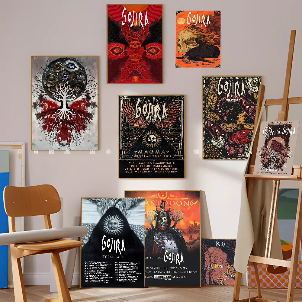 

G-Gojira Band Whitepaper Poster Vintage Room Bar Cafe Decor Vintage Decorative Painting