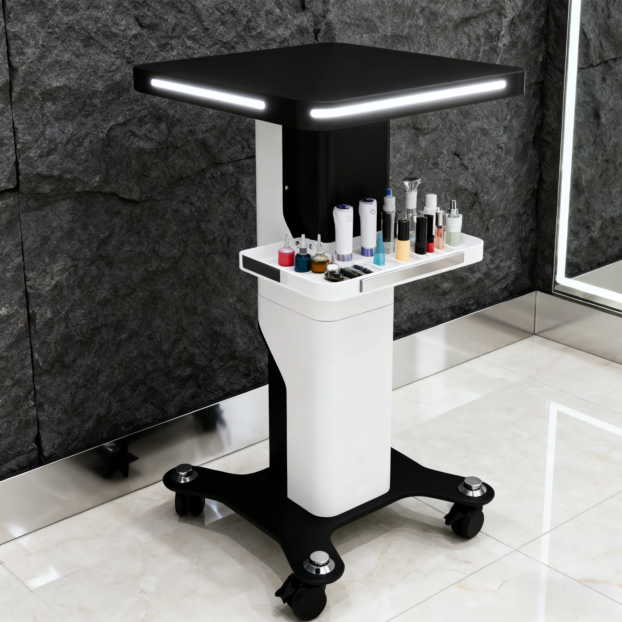 

Medical Auxiliary Multi-purpose wood trolley Trolley Beauty Cart With Wheels Mobile Schoonheidssalon Meubels Barber Equipment