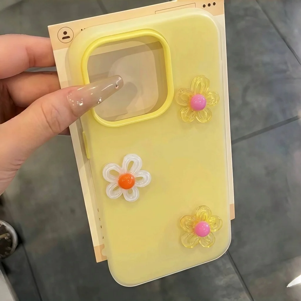 Korean Style With 3D Diy Colorful Flower Lanyard Phone Case For Xiaomi Redmi 15C 14C Note 14 13 Pro 4G 5G TPU Shockproof Cover view 2