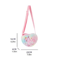 Cute Unicorn For Girls Plush Heart Zipper Shoulder Bag Messenger Bag Coin Purse Wallet Crossbody Bag Kids Gift Small Backpack 5