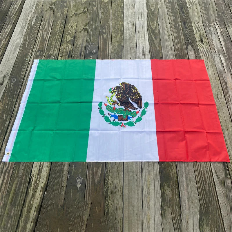 EOODLOVE flag Mexican flag 90X150cm polyester fiber indoor and outdoor 3x5 feet Mexican hanging decorative flag banner