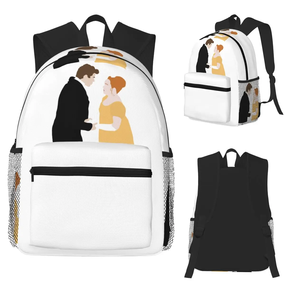 

Colin And Penelope Holding Hands Bridgerton Student Backpack School Bag Hiking Travel Daypack Fashion Bookbag Shoulder Bags