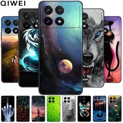 For Xiaomi Poco X6 Pro Case Cute Cool Wolf Silicone TPU Soft Phone Cover on Poco X 6 Pro Bumper Funda Coques PocoX6Pro 5G Lovely