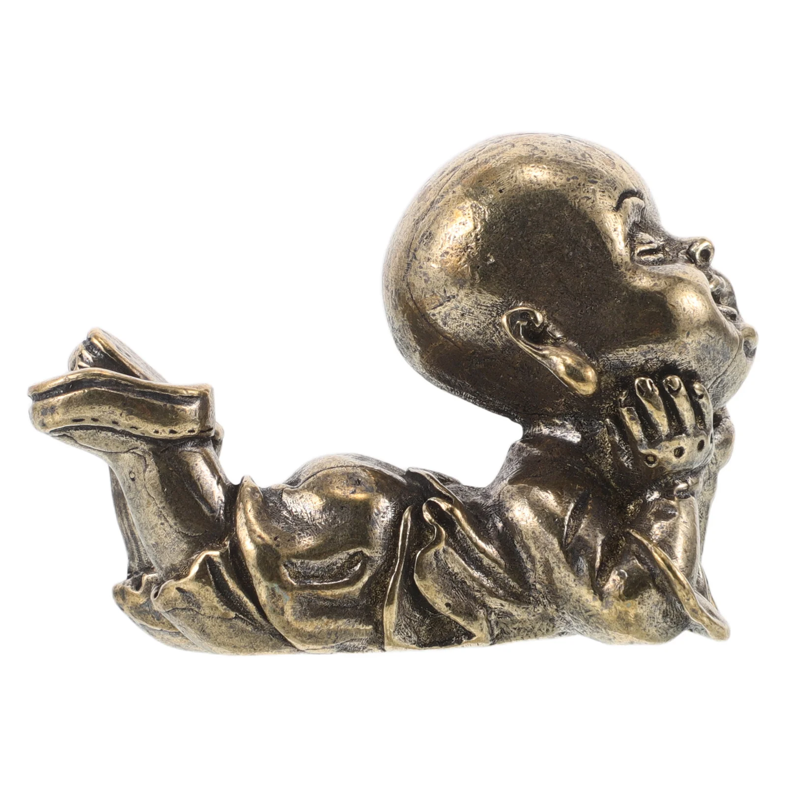 

Brass Monk Statue for Office Home - Timeless Elegance Calming Ambiance for Workspace Living Area - Retro Copper Buddha Sculpture