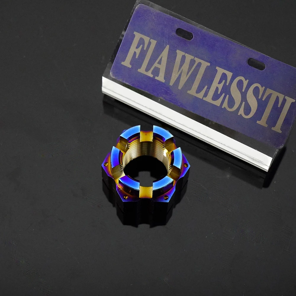FLAWLESSTI M16x1.5 Pitch Gr5 Titanium Nut Rear Axle Nut For Kawasaki ZX-4R ZX-4RR