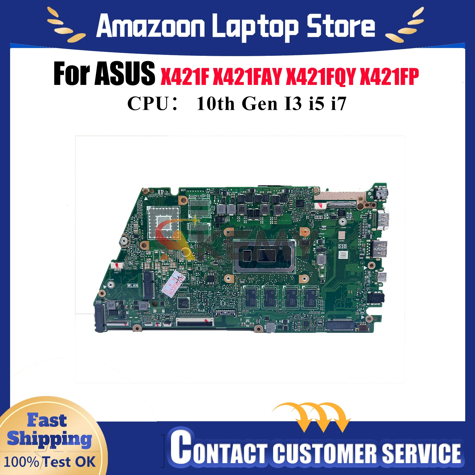 

X421FA Материнская плата для ноутбука ASUS X421FP S5600F X421FAY V4050F X421FL I421F X421FPY X421F X421FQY Материнская плата 10-го поколения I3 i5 i7