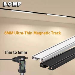 Magnetic Light Track 6MM Ultra Thin Surface Mount Ceiling Lighting Black White Slim Modern Flexible Home Magnet Track Rail 1M 2M