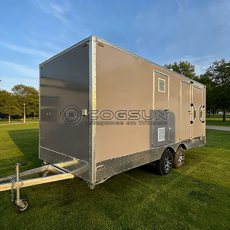 

Портативный уличный туалетный прицеп Cogsun: Роскошный мобильный туалет для общественных кемпингов и парков отдыха на колесах