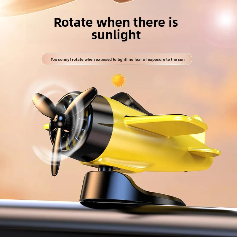 

Car Solar Airplane Ornaments 360 Rotary Creative Car Center Console Powered Aircraft Ornaments Car Interior Decor Accessories