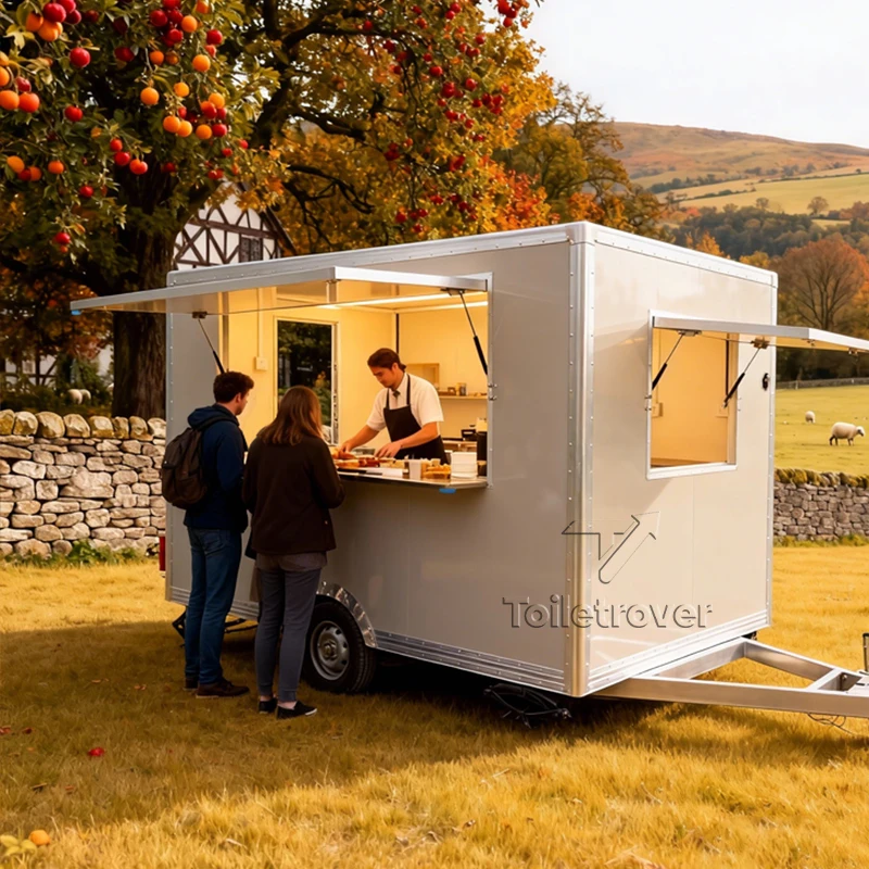 

Оптовая продажа: Мобильный фудтрак-прицеп для уличной торговли, коммерческий фудтрак, изогнутый прицеп для сладких закусок с раковинами