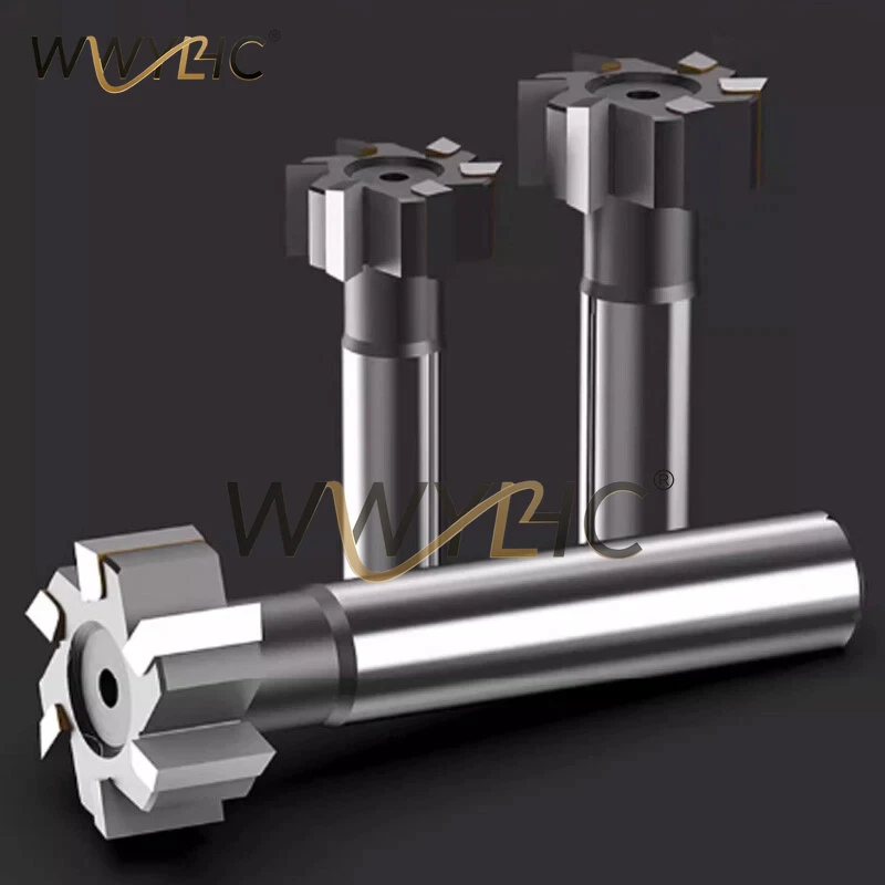 T-shaped Milling Cutter with Alloy Embedded Trapezoidal Blade Straight Shank Tungsten Steel Hard Groove Cutter