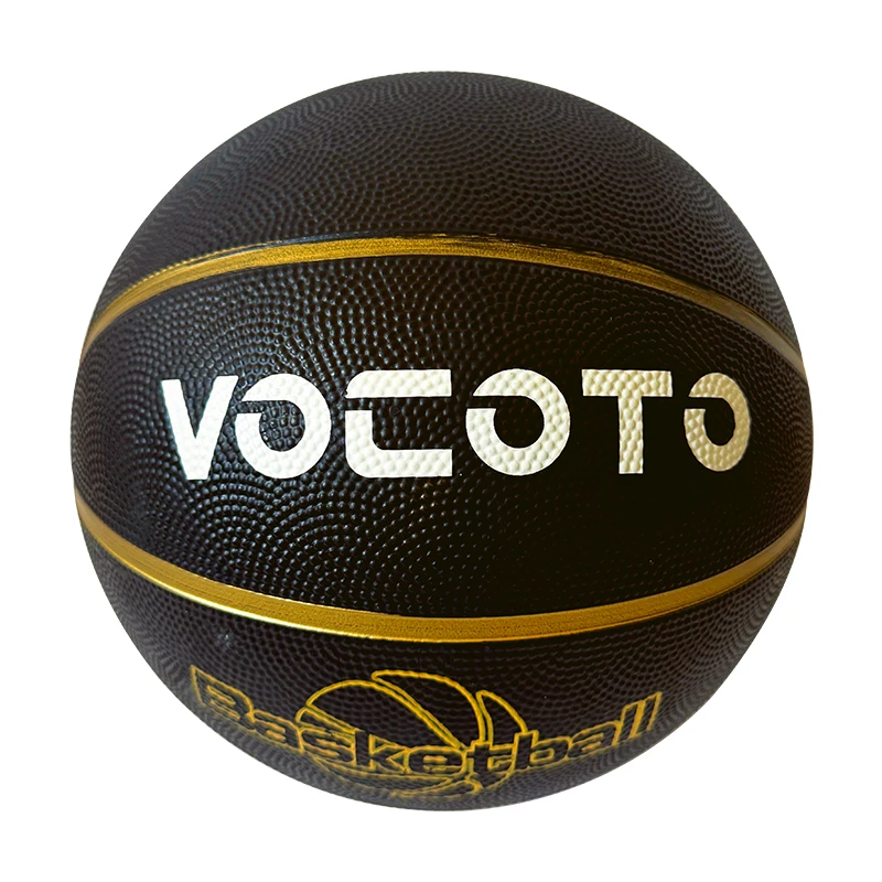 

Vocoto Black and Gold Rubber Basketball, Official Size 5 and 7, Durable Non-Slip Training Ball, Suitable for Indoor and Outdoor Sports, Youth and Adult Basketball