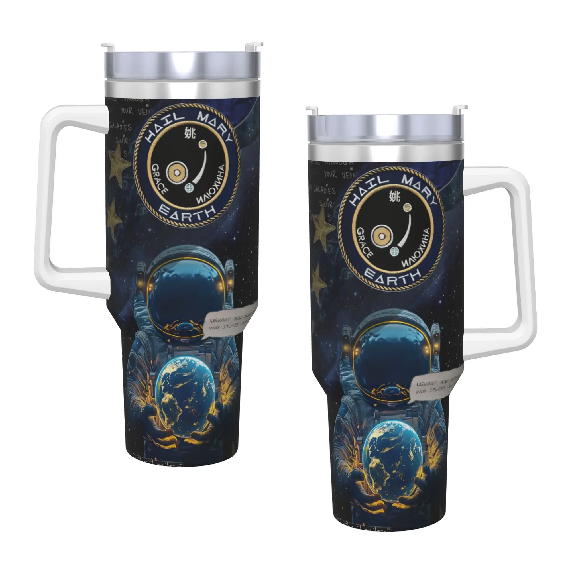Project Hail Mary Movie 2026 Insulated Tumbler with Straws  Vacuum Thermal Mug Office Home Bottle Cup 40oz