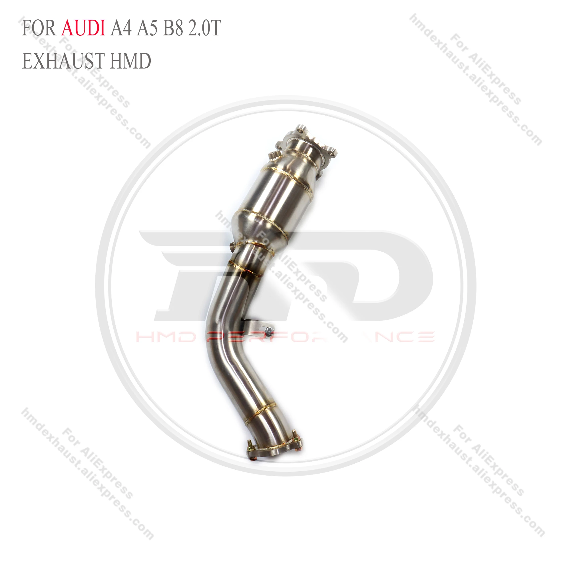 

Downpipe for Audi A4 A5 B8 2.0T Without Heat shield HMD Exhaust System Performance Quality certification