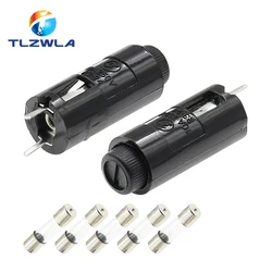 5PCS 5X20MM Fuse Holder R3-24 Fuse Holder 10A250V PCB Panel Mounting High Temperature Resistance Bakelite Fuse Boxes