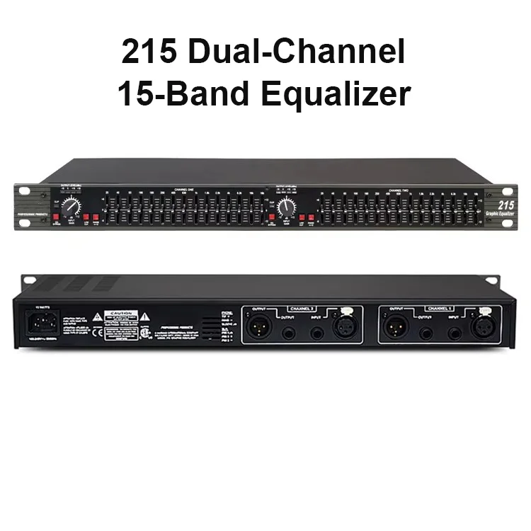 GOOD TZT-215 2-channel 15 Band Equalizer Professional Graphic Equalizer (Black Panel) with XLR and TRS