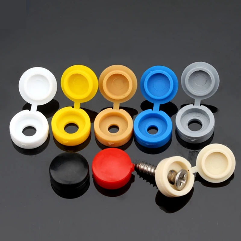 50pcs M4M5 Thickened Screw Decorative Cap Cap Self-tapping Nail Protection Hole Plug Furniture Plastic One-piece Screw Cap Nut