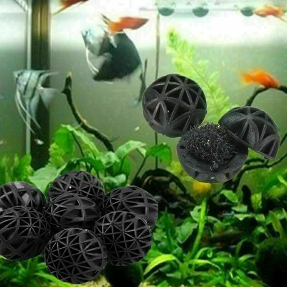 50PCS 26mm Aquarium Bio Balls Filter Media Fish Tank Pond Water Bioballs  Filter Impurities Remove Toxic Bio Filter Balls