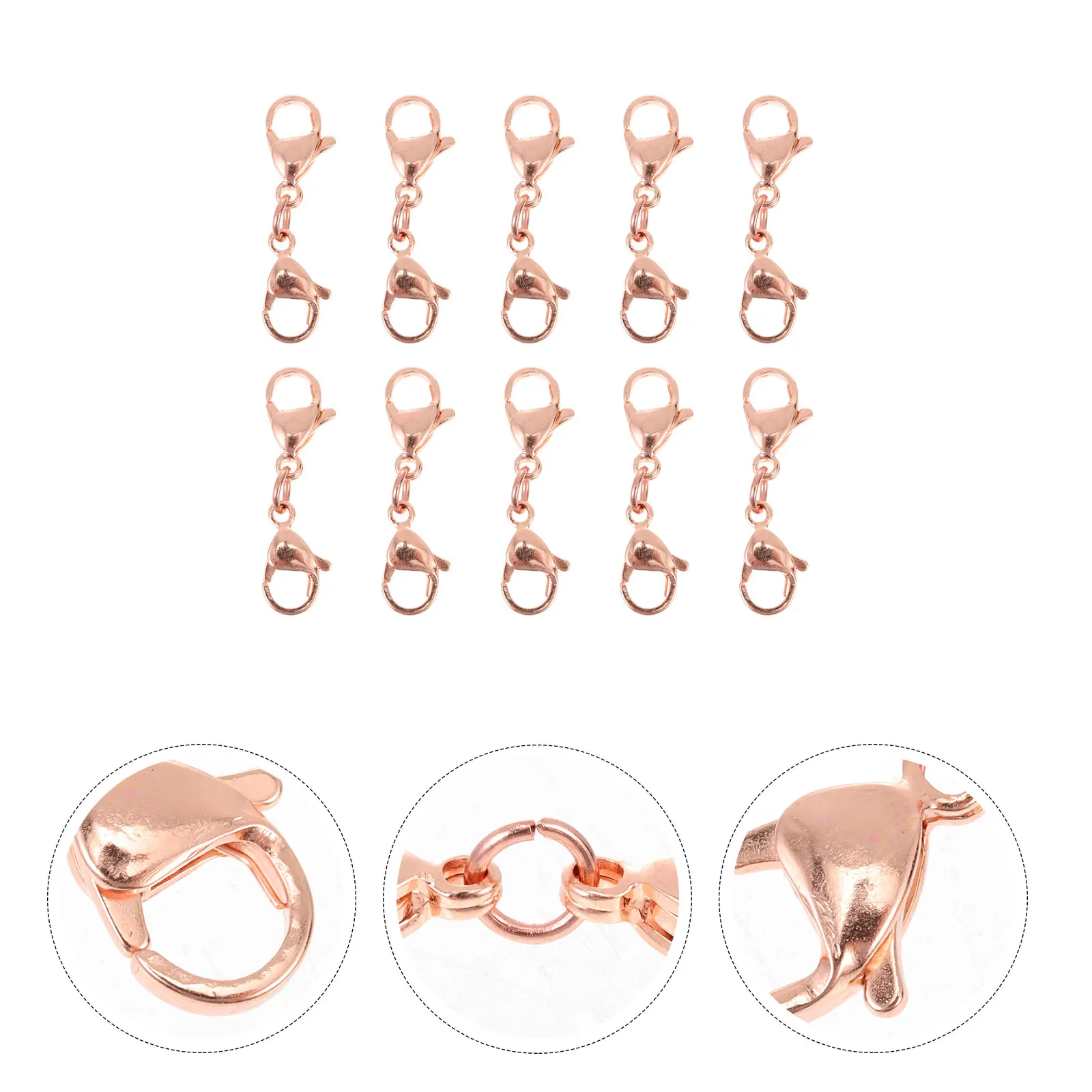 

10 Pcs Key Chain Lobster Buckle Jewelry Miss Snap Hooks Stainless Steel Craft Necklace Connectors for Multiple Necklaces