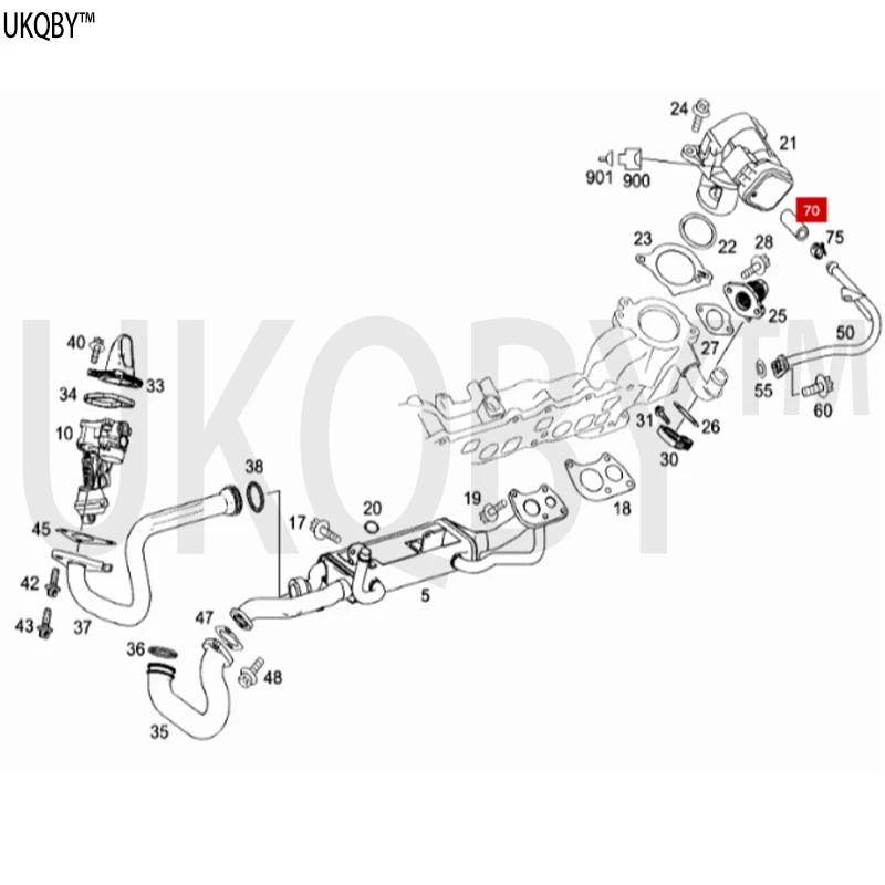 Me rc ed es Be nz A6422030282 hose between water pipe and exhaust gas recovery valve