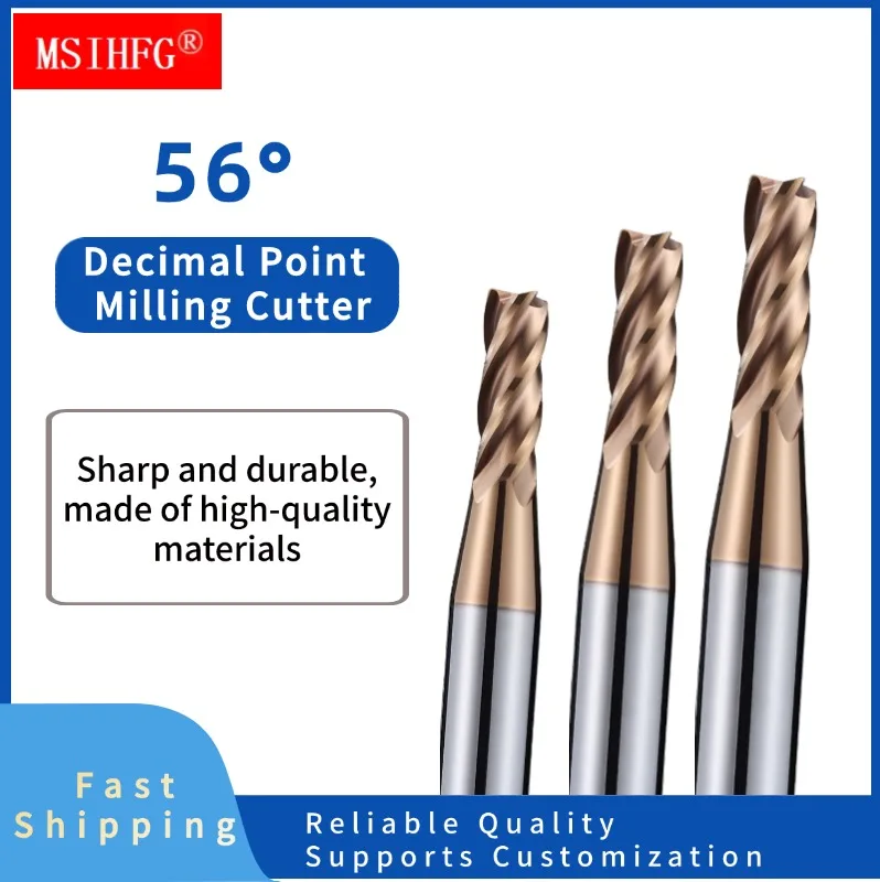 HRC55 4 Flute Decimal Point Endmill Tungsten Carbide End Mill CNC Tools Fresa  Metal Steel Frez Router Bit Milling Cutter