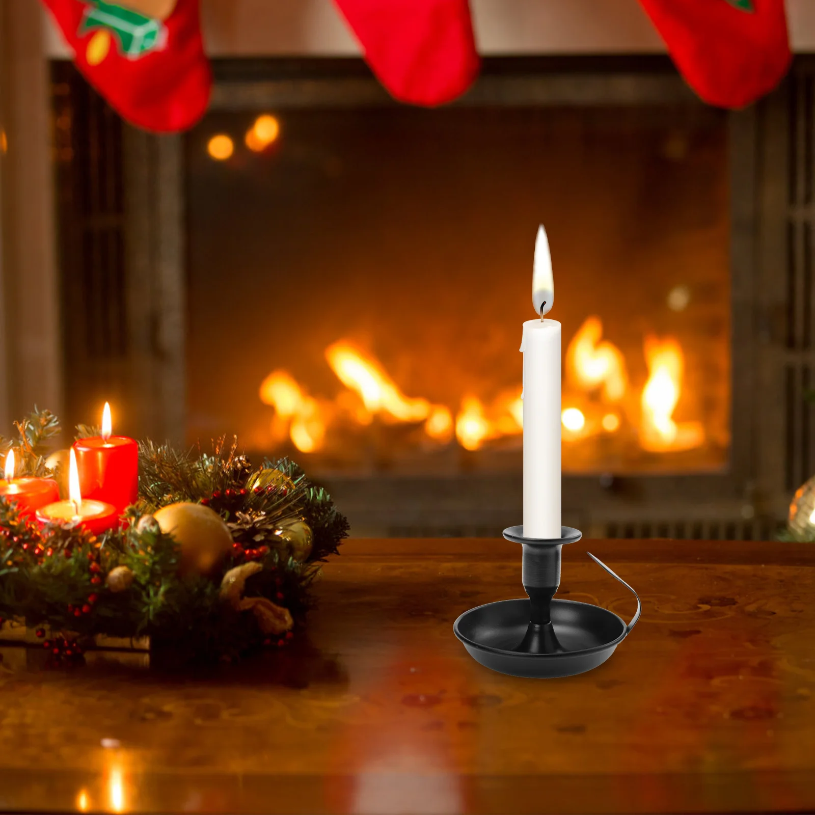 

Iron Single Head Candlestick Practical Romantic Candleholder for Dinner Party Modern Simple Decorative Table Candleholder