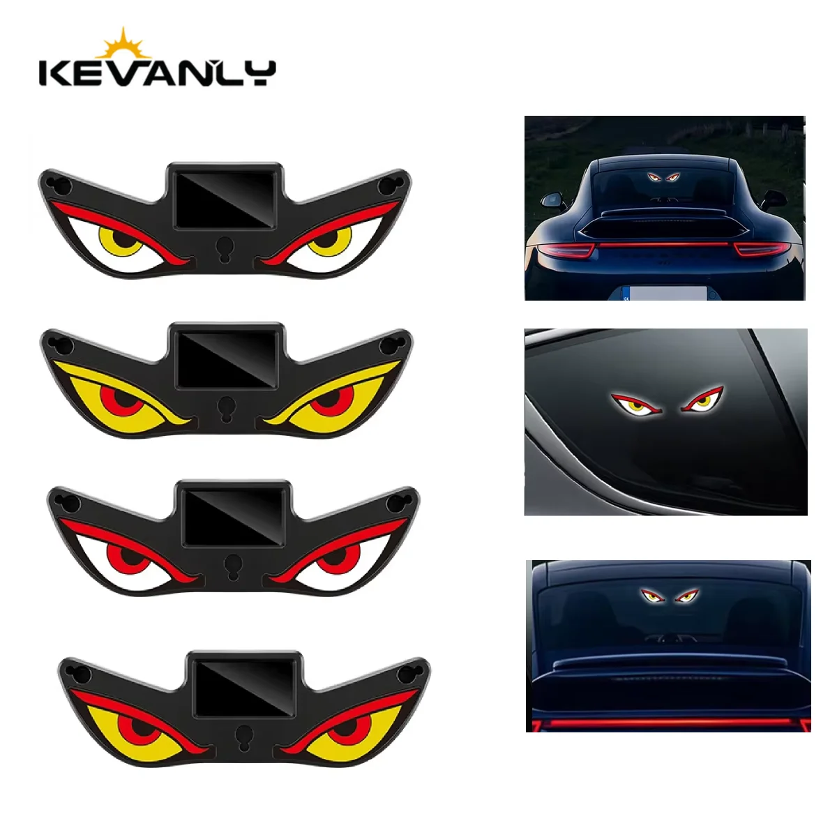 

Solar Powered Car Neon Light Wireless Cool DEMON EYE Led Ambient Light Suction Cup USB Rechargeable Atmosphere Breathing Lamp