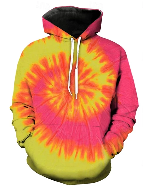 Jesień nowy nadruk 3D Tie-dye graficzna bluza z kapturem mężczyźni kobiety bluza oversize kolorowa odzież Harajuku Y2K sweter Casual z kapturem