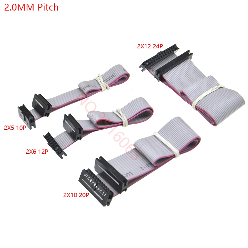 1PCS 1.27MM/2.0MM/2.54MM Pitch FC-6/8/10/16/20/40/50 Pin 20/30/50/CM Gray Flat Ribbon Jtag Isp Download Data Cable 1.27 2.0 2.54