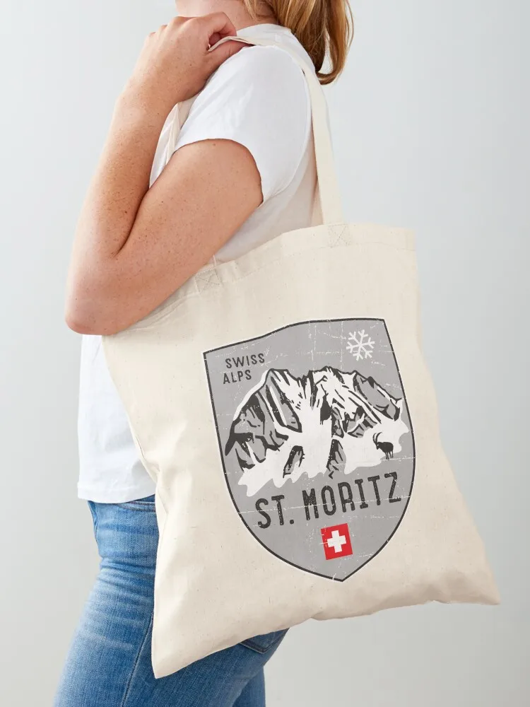 

St. Moritz Switzerland Emblem Tote Bag Customizable tote bag tote bag men Woman shopper for beach