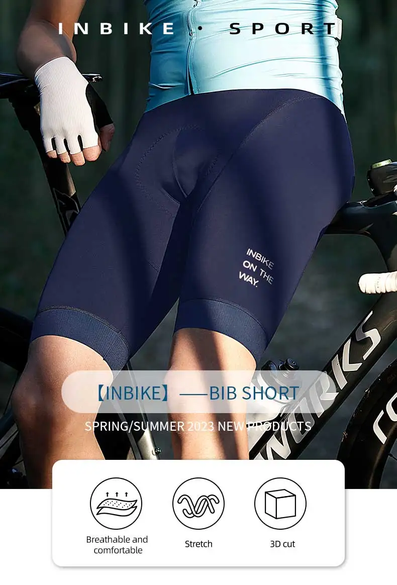 INBIKE Herren-Radlerhose Sommer Atmungsaktiv Schnelltrocknend Fahrrad-Trägerhose Rennrad MTB Fahrradbekleidung – Detail 4
