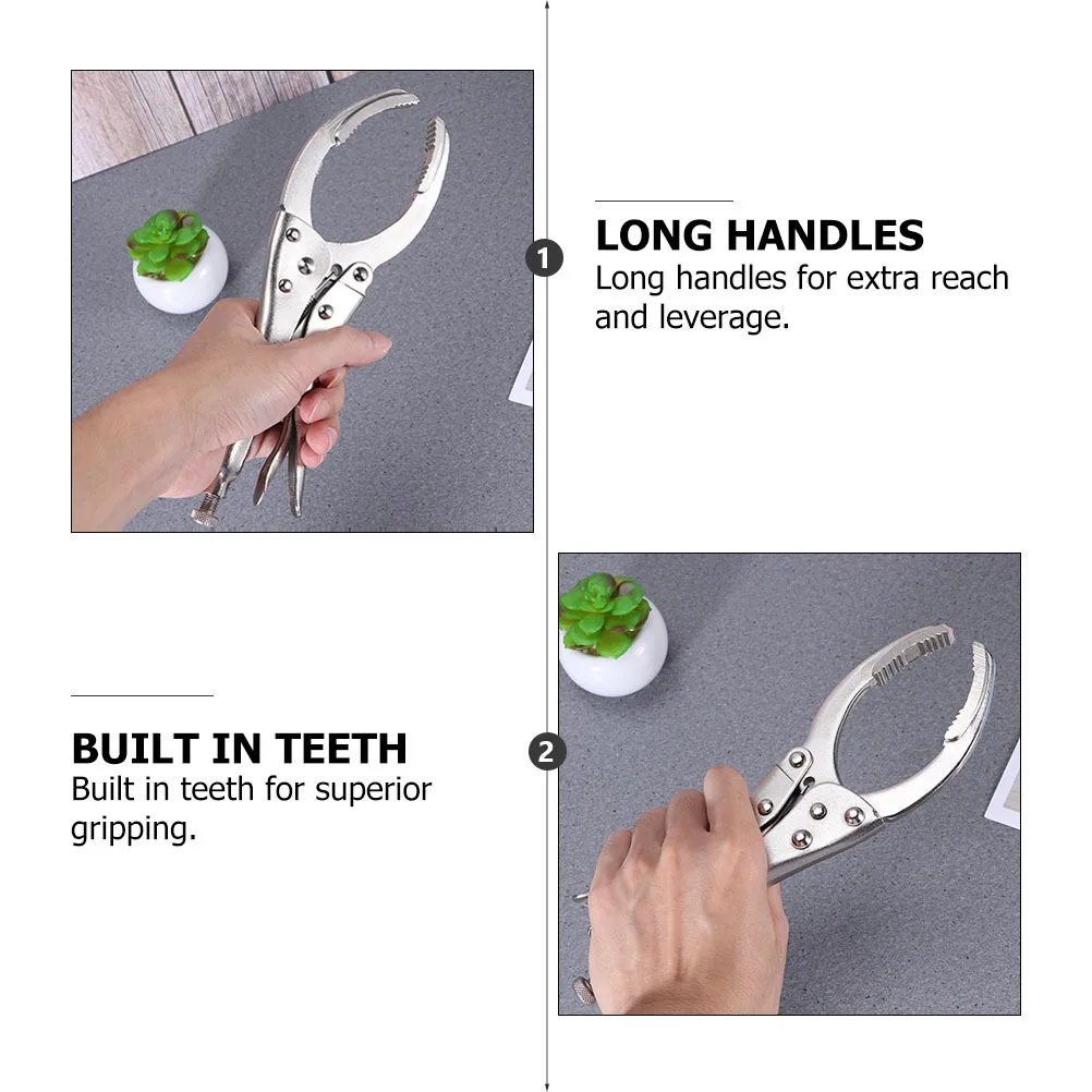 

2Pcs Locking Grip Oil Filter Wrench Multi-Purpose Adjustable Pliers for Car Motorbike Repair Remover Tool Durable Steel