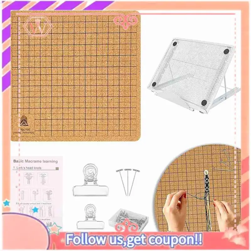 

AT84-Набор плетеных досок и булавок с держателем, двухсторонняя плетеная доска, для плетения браслетов, набор для макраме с веревкой