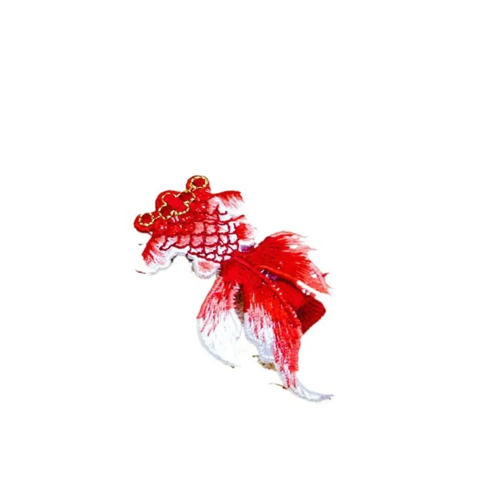 

Embroidery Dragon Hairpin Mascot Dragon Cloth Chinese New Year Headwear Lion Dance Tang Suit Hair Clip Children Red Hairpin Baby