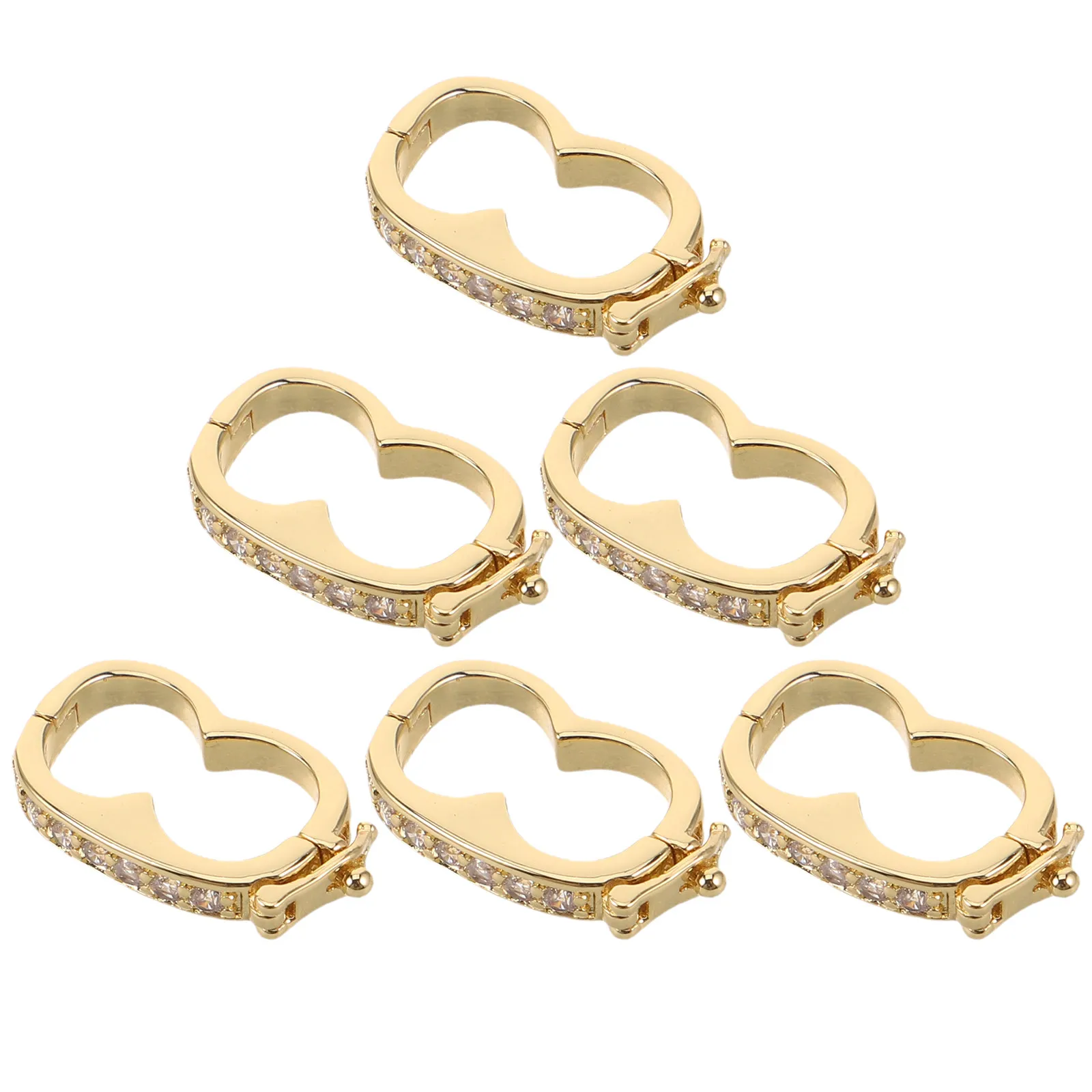 6Pcs Rhinestone Charms Jewelry Clasps Necklace Pendant Hook Clasp Chain Shortener Bail Replacement Clasp for Bracelet Connectors