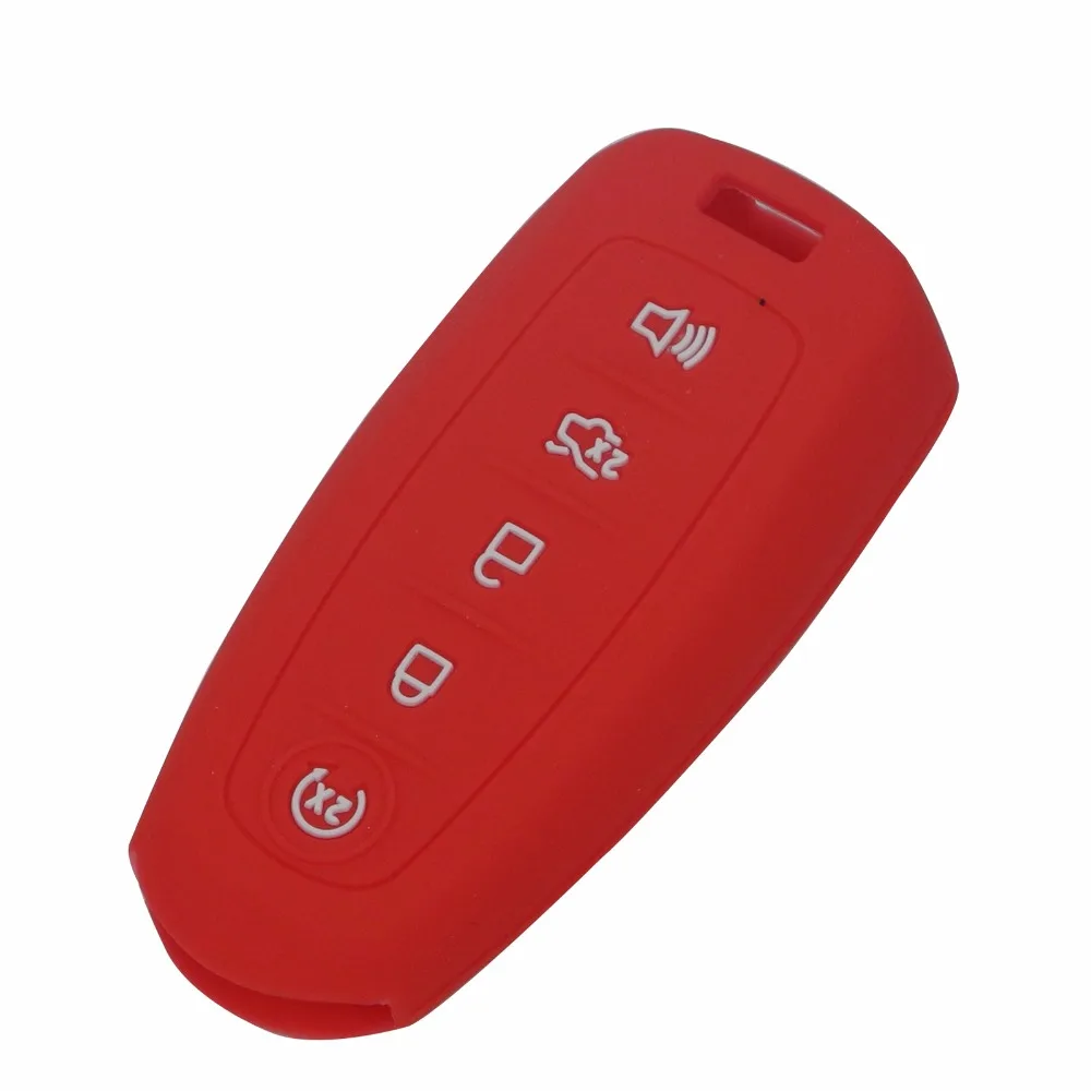 jingyuqin 5 Buttons Silicone Car Key Cover Case For Ford Escape Explorer Edge Flex Focus Taurus Lincoln Mks Holder Smart Key