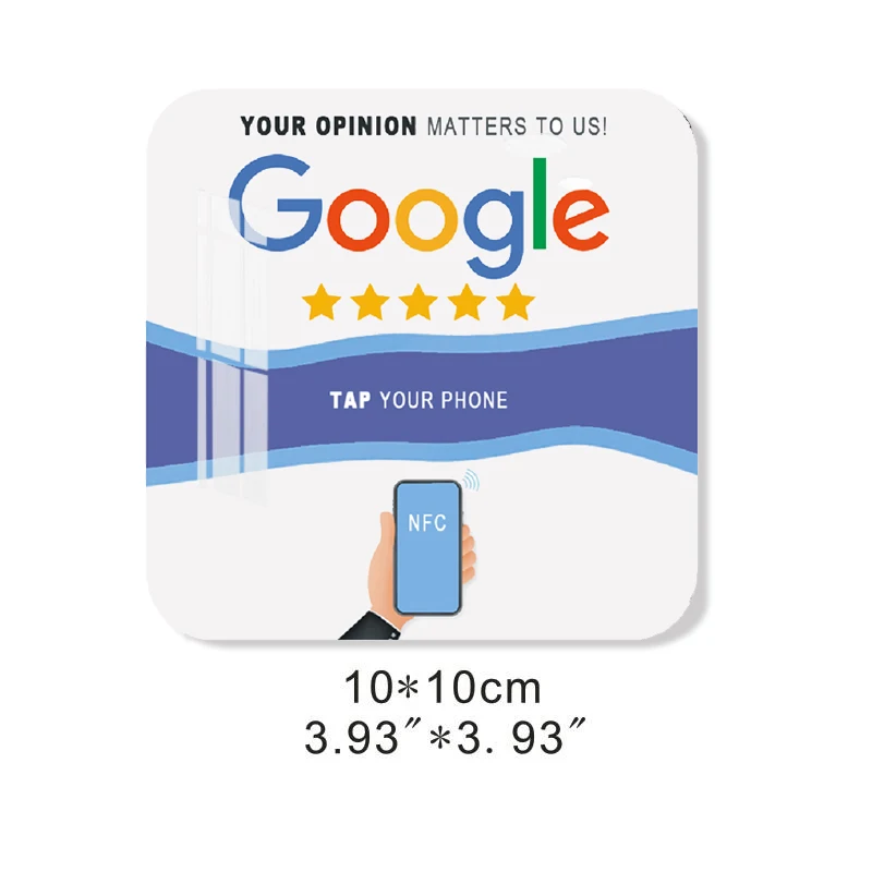 13.56MHz Waterproof Social Media NFC Google Reviews Sign Plate Acrylic Plastic Material