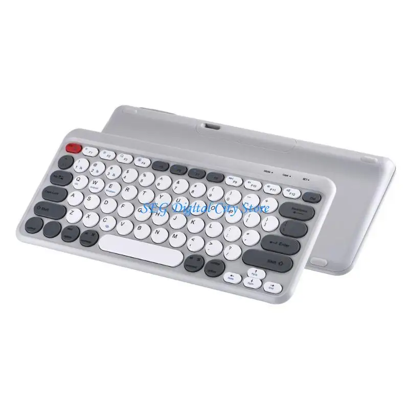 

U75B Портативная Bluetooth-совместимая клавиатура 2,4 ГГц, беспроводное и USB-соединение для Pad PC, ноутбука, планшета, круглая