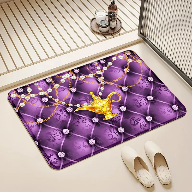 

Disney Aladdin Genie Lamp Door Mat Non-Slip Soft Floor Rug for Home Bathroom Kitchen Living Room Decor