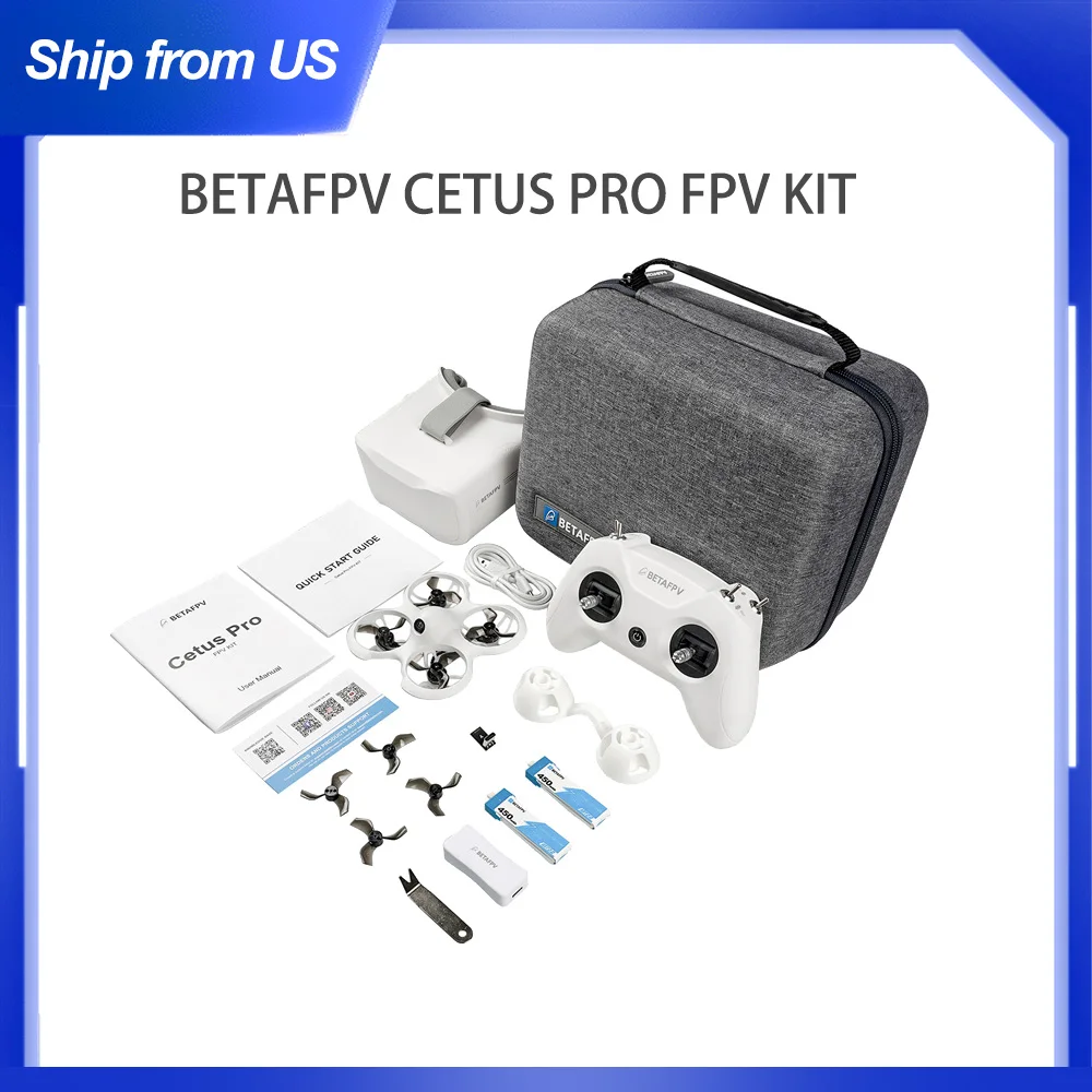 BETAFPV Cetus Pro FPV Kit / Occhiali BNF VR02 Trasmettitore Literadio2 SE Kit da corsa senza spazzole Spedito dagli Stati Uniti