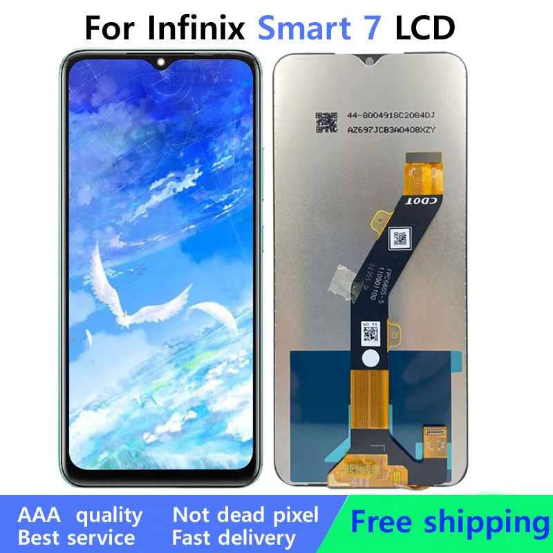 6.56 Inch Tested Original Display For Infinix Smart 7 LCD Smart7 X6515 Screen Touch Digitizer Assembly Replacement Parts