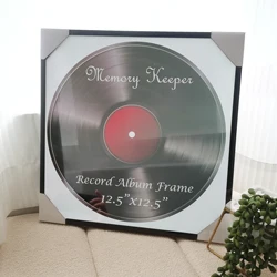 Metal Photo Frames For LP Record Photo Frame For Wall Hanging 12.5x12.5 Inch High Glossy Frame Perfect for vinyl LP covers