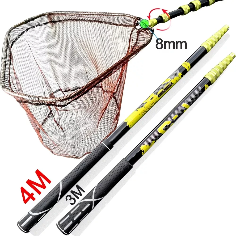 

PROXPE 4m 3M Fishing Net Telescoping Retractable Foldable Landing Net Pole Folding Rod For Fly Tackle